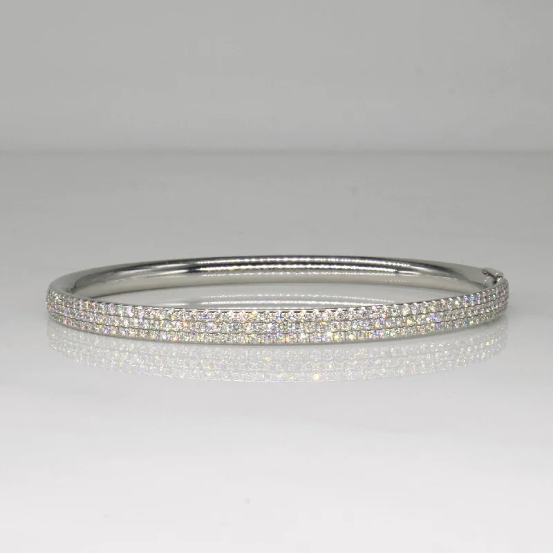 Grab Exquisite Jewelry At The Lowest Prices Tiffany & Co' Metro Collection Three Row Diamond Hinged Bangle | 1.83ctw | 5.5" | Grab Exquisite Jewelry At The Lowest Prices Tiffany & Co' Metro Collection Three Row Diamond Hinged Bangle | 1.83ctw | 5.5" |