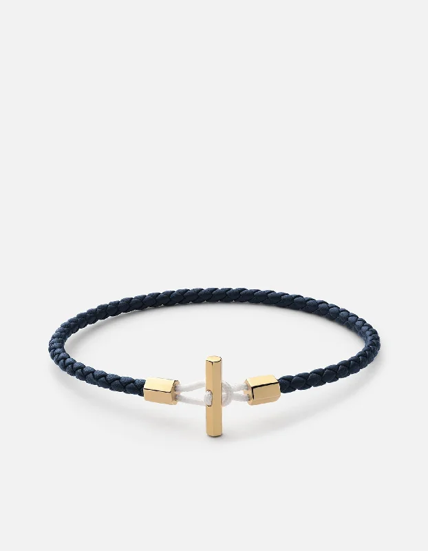 Clearance Sale On High-End Jewelry Collections Vice Leather Bracelet, Gold Vermeil