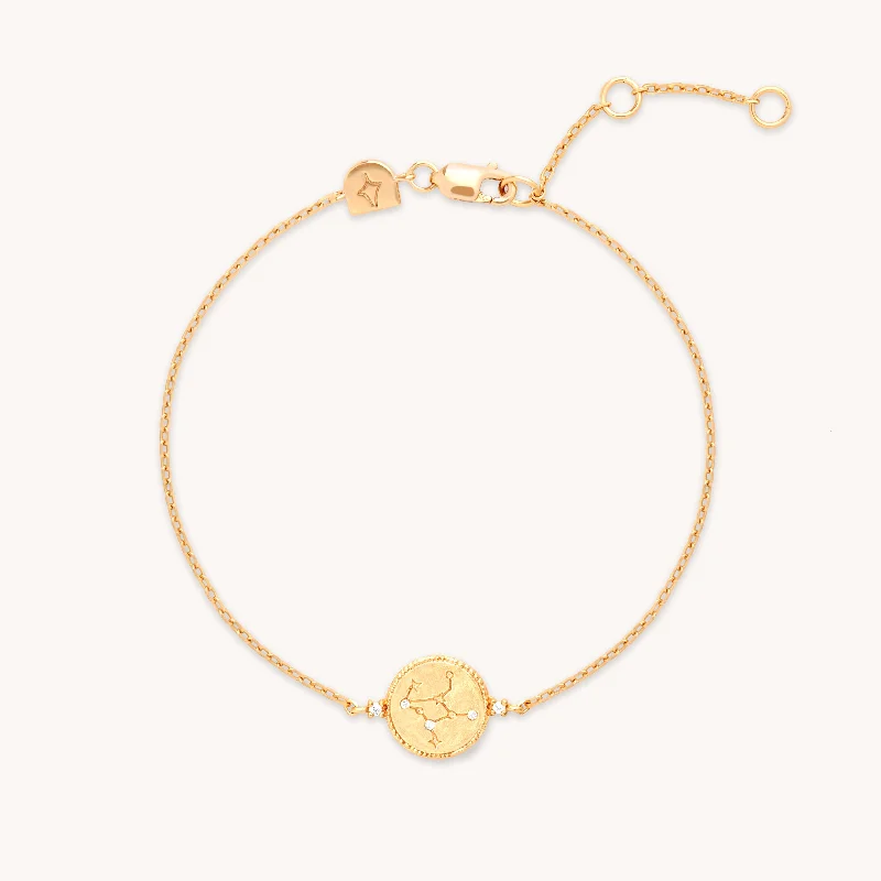 Delicate Crystal Jewelry For Sophisticated Charm Virgo Zodiac Bracelet in Gold