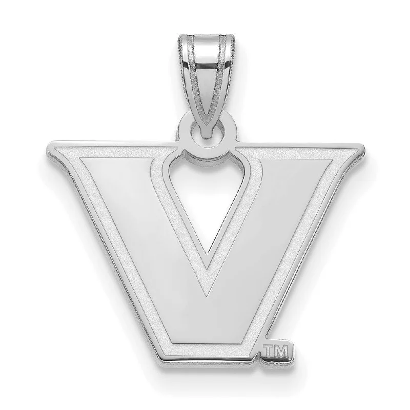Unmissable Deals On Handmade Jewelry Collections 10k White Gold Vanderbilt U. Small Logo Pendant
