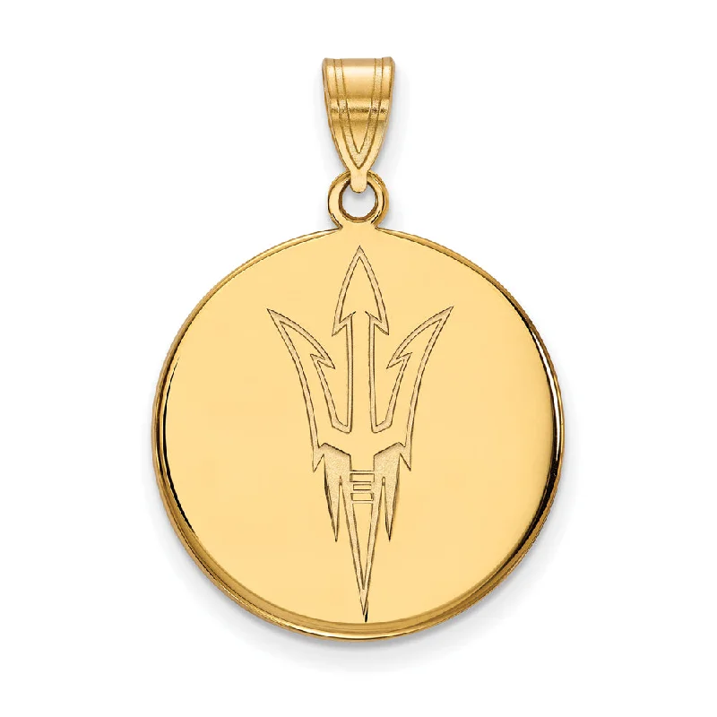Versatile Layering Jewelry For Effortless Chic 10k Yellow Gold Arizona State Large Disc Logo Pendant