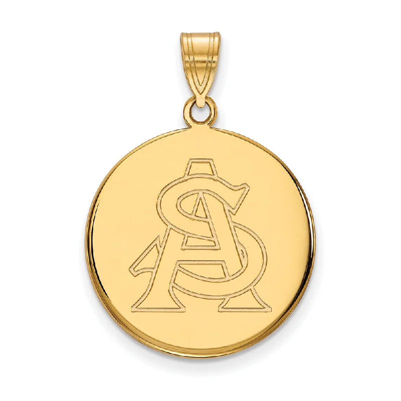 Elevate Your Jewelry Collection With Limited-Time Savings 10k Yellow Gold Arizona State Large Disc Pendant