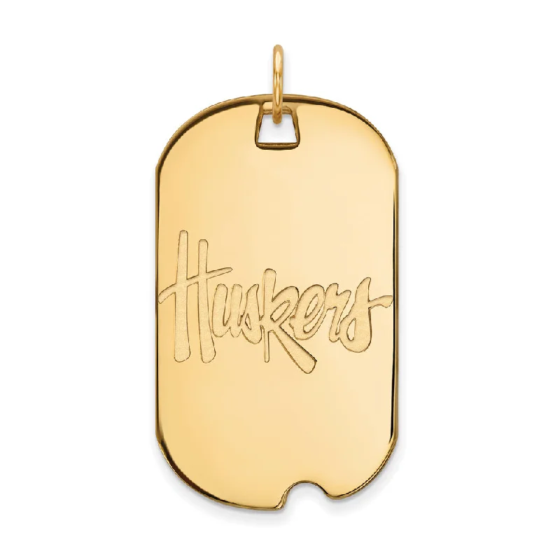 Unique Jewelry For Less – Shop The Sale Now 10k Yellow Gold U. of Nebraska Large 'Huskers' Dog Tag Pendant Unique Jewelry For Less – Shop The Sale Now 10k Yellow Gold U. of Nebraska Large 'Huskers' Dog Tag Pendant