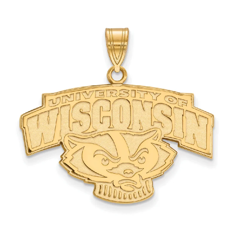 Delicate Crystal Jewelry For Sophisticated Charm 10k Yellow Gold U. of Wisconsin Large Mascot Logo Pendant Delicate Crystal Jewelry For Sophisticated Charm 10k Yellow Gold U. of Wisconsin Large Mascot Logo Pendant
