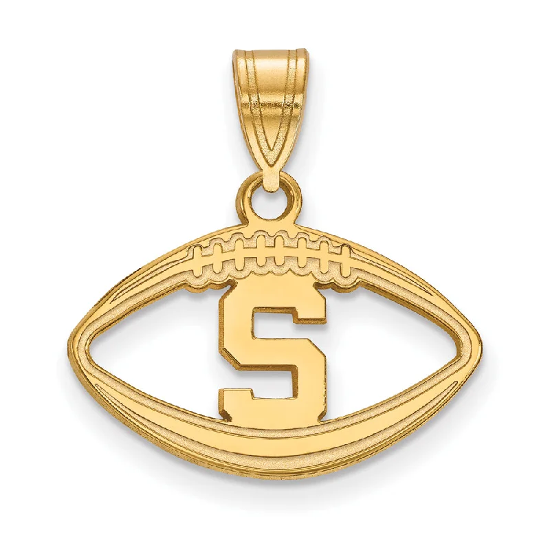 Get The Best Deals On Timeless Jewelry Pieces 14k Gold Plated Silver Michigan State Football Pendant