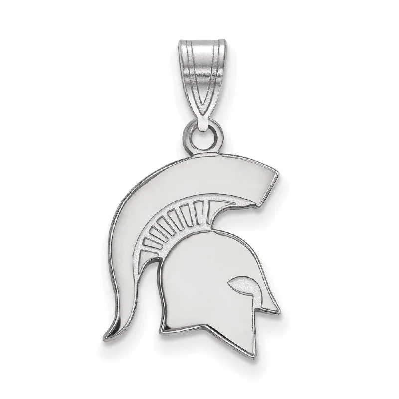 Limited Stock On Premium Jewelry At Low Prices 14k White Gold Michigan State Medium Logo Pendant