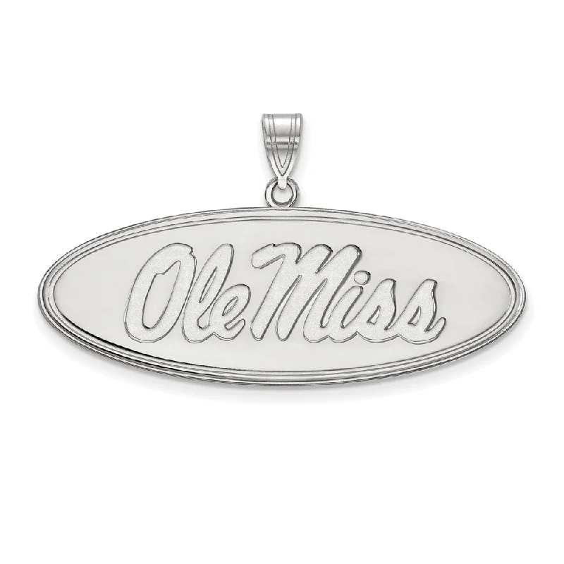 Limited-Time Offer On Elegant Jewelry Pieces 14k White Gold U. of Mississippi Large Oval 'Ole Miss' Pendant Limited-Time Offer On Elegant Jewelry Pieces 14k White Gold U. of Mississippi Large Oval 'Ole Miss' Pendant