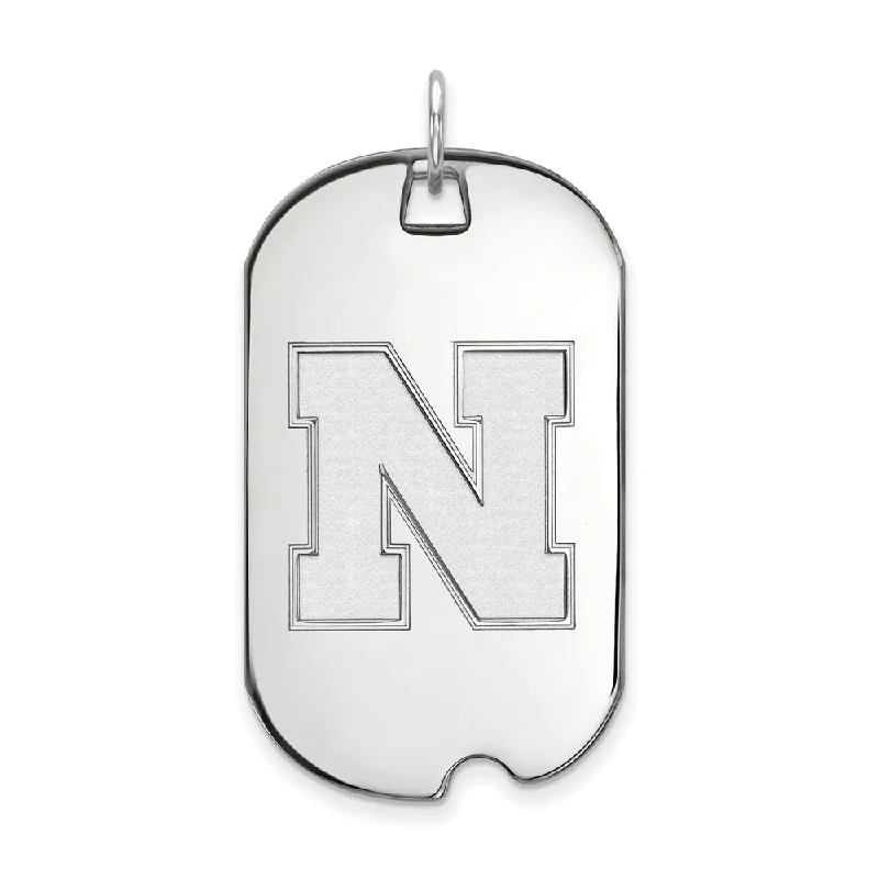 Special Deals On Handcrafted And Designer Jewelry 14k White Gold U. of Nebraska Large Dog Tag Pendant Special Deals On Handcrafted And Designer Jewelry 14k White Gold U. of Nebraska Large Dog Tag Pendant