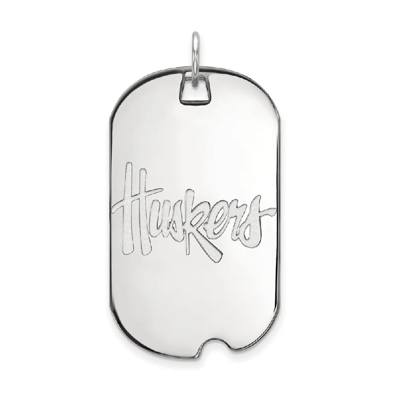Limited-Stock Jewelry Clearance – Grab Your Favorites Now 14k White Gold U. of Nebraska Large 'Huskers' Dog Tag Pendant Limited-Stock Jewelry Clearance – Grab Your Favorites Now 14k White Gold U. of Nebraska Large 'Huskers' Dog Tag Pendant
