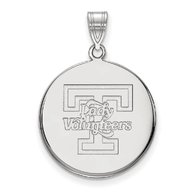 Stunning Statement Jewelry, Unbeatable Discounts 14k White Gold U. of Tennessee Large 'T' Logo Disc Pendant Stunning Statement Jewelry, Unbeatable Discounts 14k White Gold U. of Tennessee Large 'T' Logo Disc Pendant