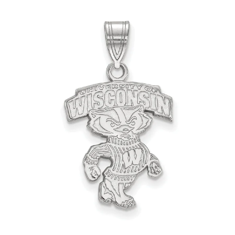 Shop Jewelry That Shines Without The High Price 14k White Gold U. of Wisconsin Large Logo Pendant