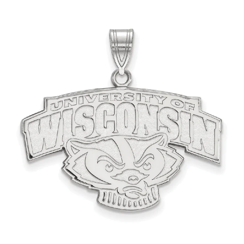 Jewelry Sale Alert – Shop Timeless Elegance Today 14k White Gold U. of Wisconsin Large Mascot Logo Pendant