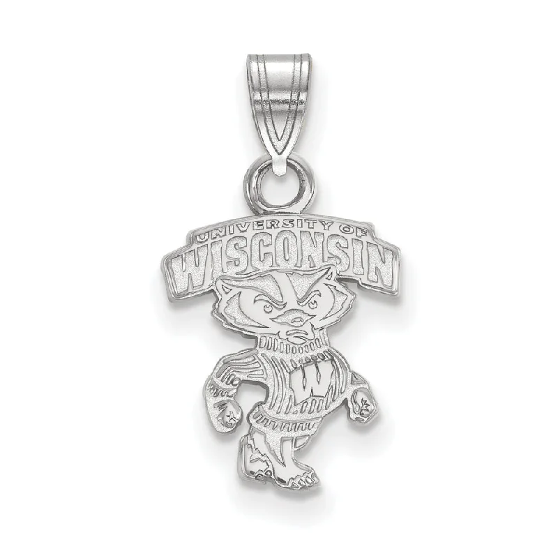 Upgrade Your Jewelry Collection For Less 14k White Gold U. of Wisconsin Small Logo Pendant