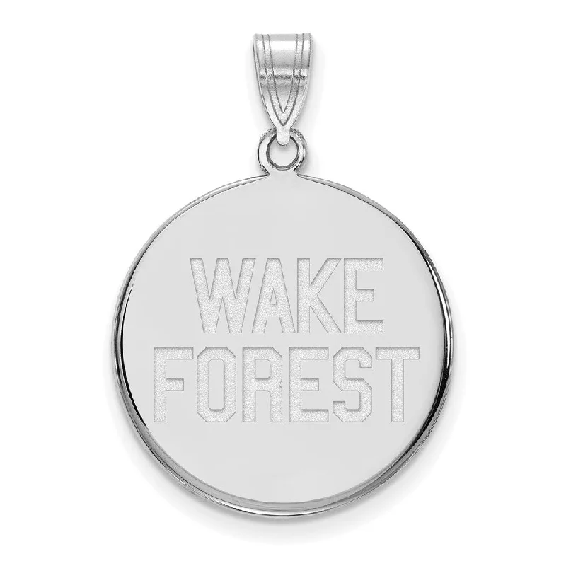 Must-Have Jewelry At Unbelievable Discounts 14k White Gold Wake Forest U. Large Logo Disc Pendant