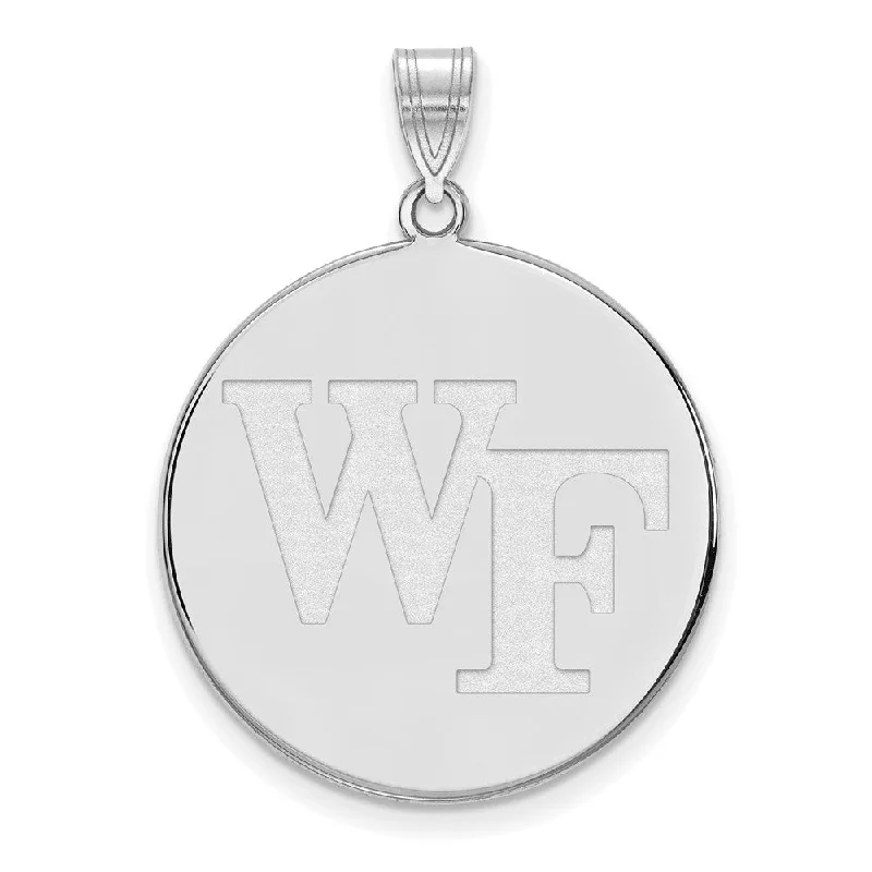 Breathtaking Jewelry At Limited-Time Savings 14k White Gold Wake Forest U. XL 'WF' Disc Pendant