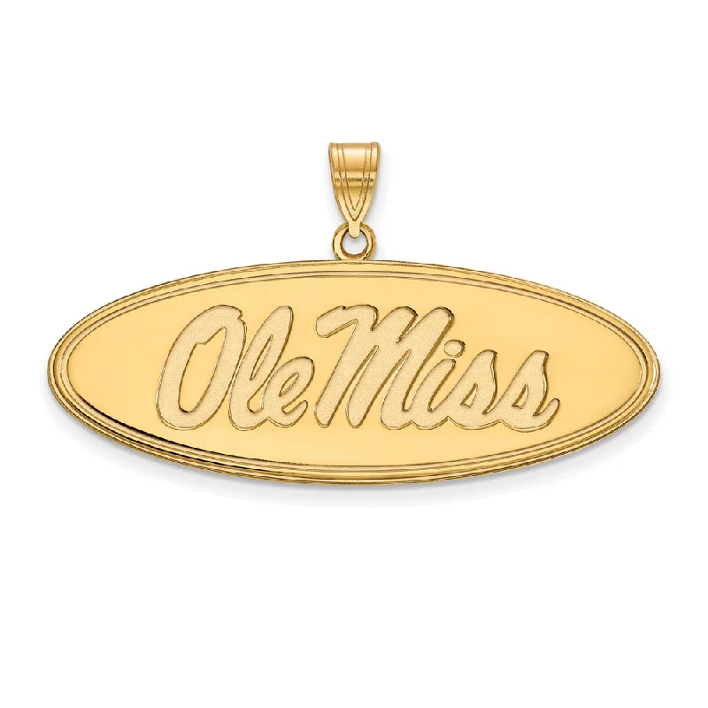 Premium Jewelry Now Available At Special Discounts 14k Yellow Gold U. of Mississippi Large Oval 'Ole Miss' Pendant Premium Jewelry Now Available At Special Discounts 14k Yellow Gold U. of Mississippi Large Oval 'Ole Miss' Pendant