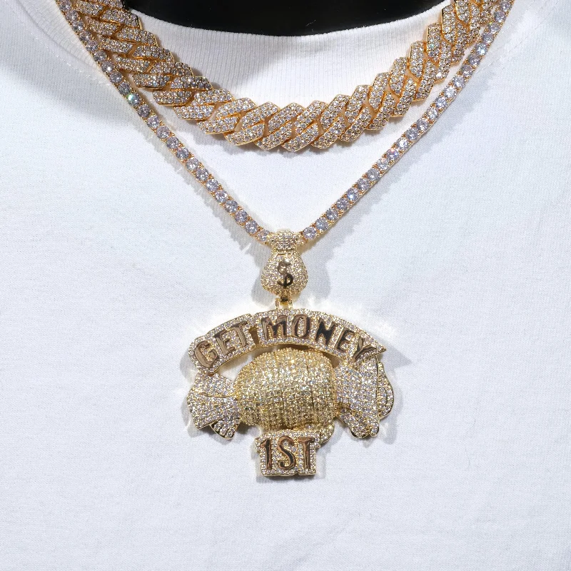 Personalized Jewelry Sale – Meaningful Gifts At Great Prices 18K Gold-Plated Get Money First Iced Necklace Personalized Jewelry Sale – Meaningful Gifts At Great Prices 18K Gold-Plated Get Money First Iced Necklace