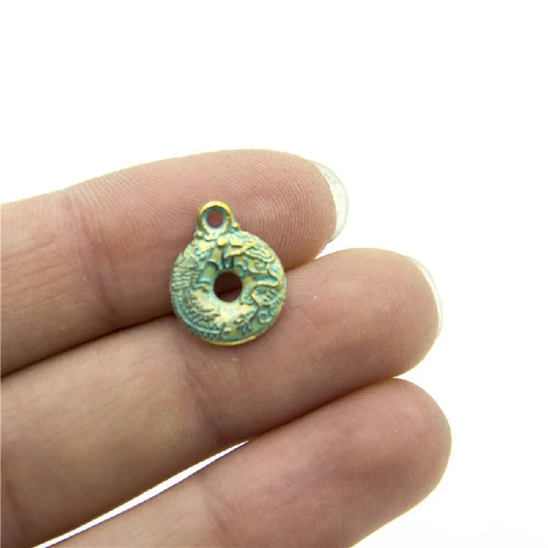 Fashion-Forward Jewelry At Incredible Prices 20 units mykonos findings Round Dragon phoenix charm mykonos charms finding jewelry finding suppliers D-3-290