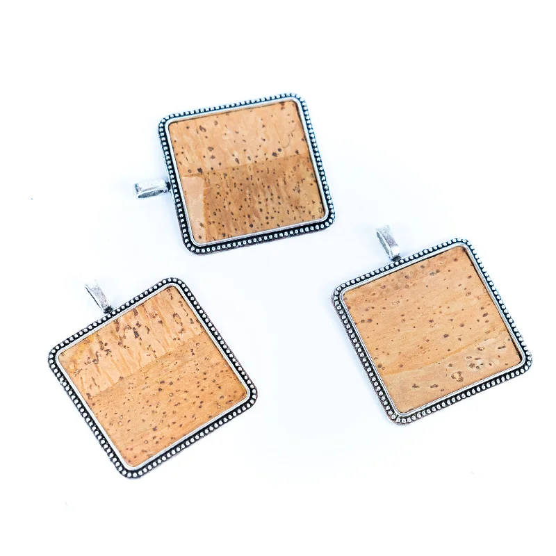 Special Offers On Handcrafted And Designer Jewelry 3pcs antique silverSquare alloy hangtag with cork fabric inlaid in the middle. jewelry finding suppliers D-3-551-A Special Offers On Handcrafted And Designer Jewelry 3pcs antique silverSquare alloy hangtag with cork fabric inlaid in the middle. jewelry finding suppliers D-3-551-A