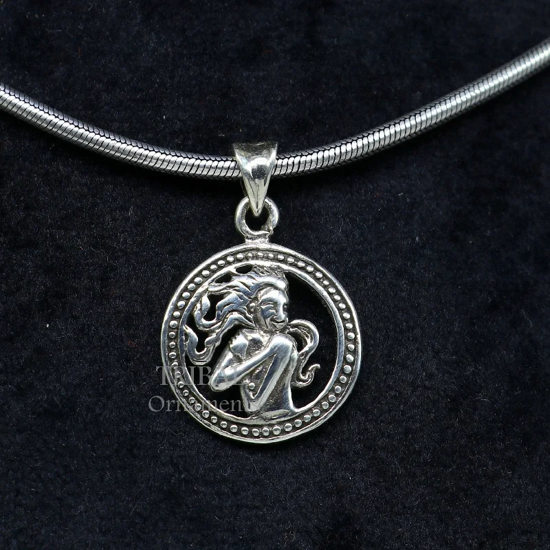 Don't Miss Out On Bestselling Jewelry At Special Prices 925 sterling silver amazing horoscope zodiac Virgo sign or symbol pendant unique Kanya Rashi symbol pendant best ethnic jewelry nsp572