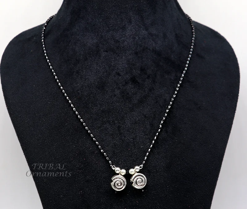 Flash Sale On Exquisite Jewelry – Don't Miss Out 925 sterling silver black beads chain necklace, vintage south indian Style pendant, traditional style brides Mangalsutra necklace set506 Flash Sale On Exquisite Jewelry – Don't Miss Out 925 sterling silver black beads chain necklace, vintage south indian Style pendant, traditional style brides Mangalsutra necklace set506