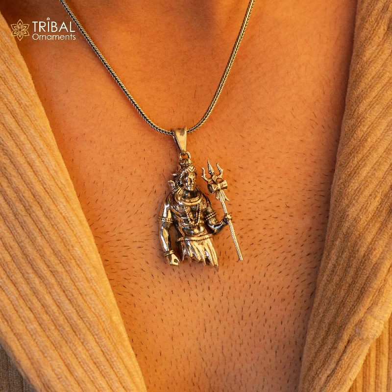 Save On Luxury Jewelry Pieces – Limited-Time Offers 925 sterling silver divine Lord shiva MAHAKAL pendant, silver unique god pendant necklace jewelry NSP869