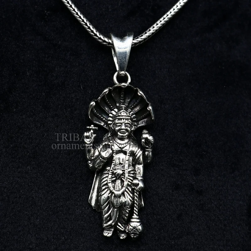 Shop Dazzling Jewelry With Special Promotional Discounts 925 sterling silver handmade Hindu idol God Vishnu pendant, amazing divine lord Narayanan pendant unisex gifting jewelry ssp1462 Shop Dazzling Jewelry With Special Promotional Discounts 925 sterling silver handmade Hindu idol God Vishnu pendant, amazing divine lord Narayanan pendant unisex gifting jewelry ssp1462