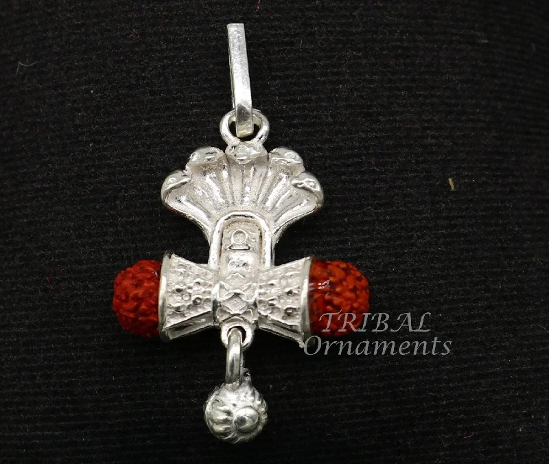 Shop Dazzling Jewelry At The Best Prices 925 sterling silver handmade lord shiva lingam with sheshnag style rudraksha pendant for unisex best gifting jewelry from india nsp550 Shop Dazzling Jewelry At The Best Prices 925 sterling silver handmade lord shiva lingam with sheshnag style rudraksha pendant for unisex best gifting jewelry from india nsp550