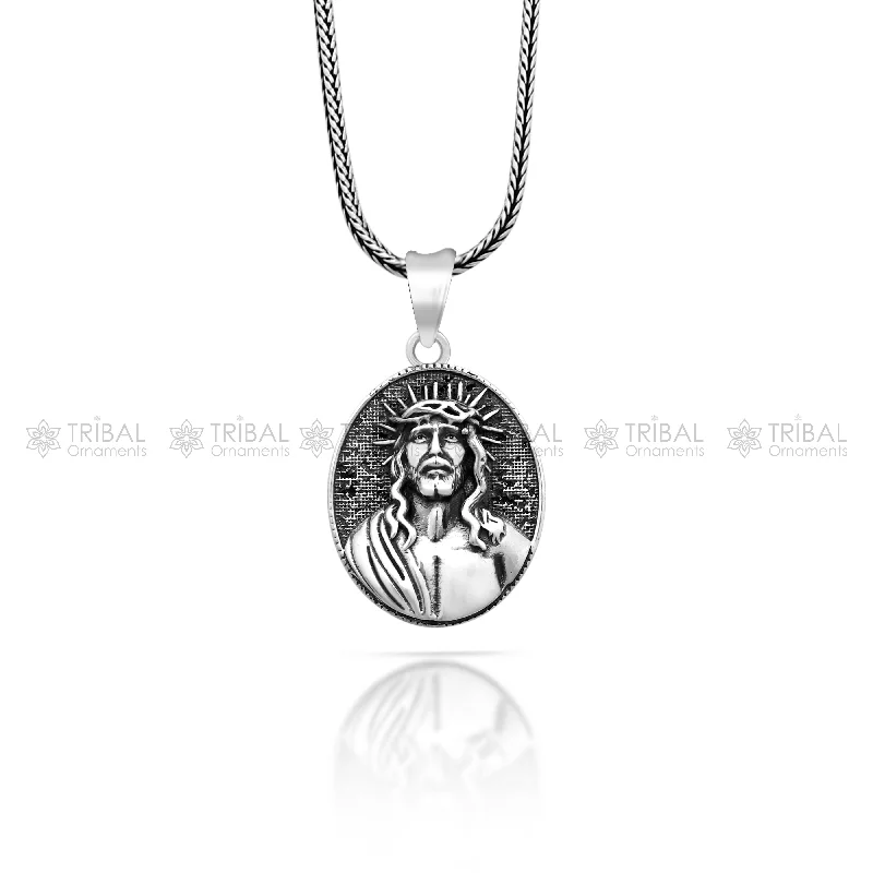 Handmade Pearl Jewelry For Timeless Elegance 925 Sterling silver handmade  unique design mens silver Jesus pendant nsp873