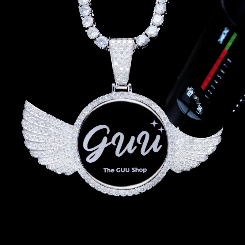 Versatile Layering Jewelry For Effortless Chic 925S & VVS Moissanite 3D Wing Custom Picture Pendant