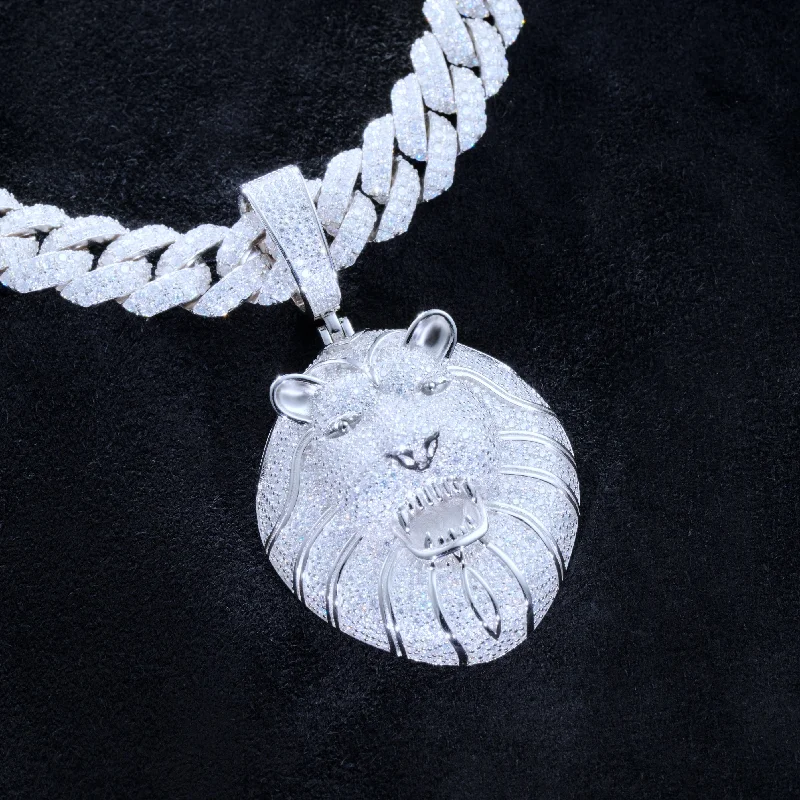 Unmissable Jewelry Clearance – Final Reductions 925S & VVS Moissanite Lion In White Gold Unmissable Jewelry Clearance – Final Reductions 925S & VVS Moissanite Lion In White Gold