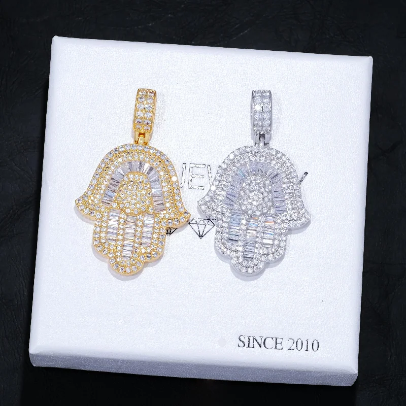 Grab Your Dream Jewelry At The Lowest Prices Baguette Hamsa Hand Pendant