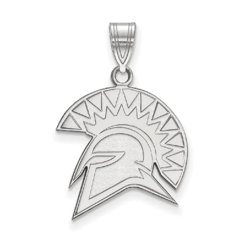 Special Deals On Handcrafted And Designer Jewelry 10k White Gold San Jose State Large Mascot Pendant Special Deals On Handcrafted And Designer Jewelry 10k White Gold San Jose State Large Mascot Pendant