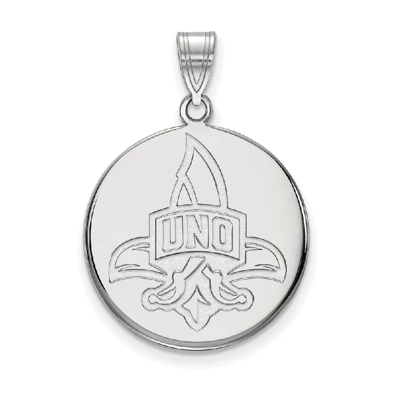 The Biggest Jewelry Sale Of The Year Is Here 10k White Gold U. of New Orleans Large Logo Disc Pendant The Biggest Jewelry Sale Of The Year Is Here 10k White Gold U. of New Orleans Large Logo Disc Pendant