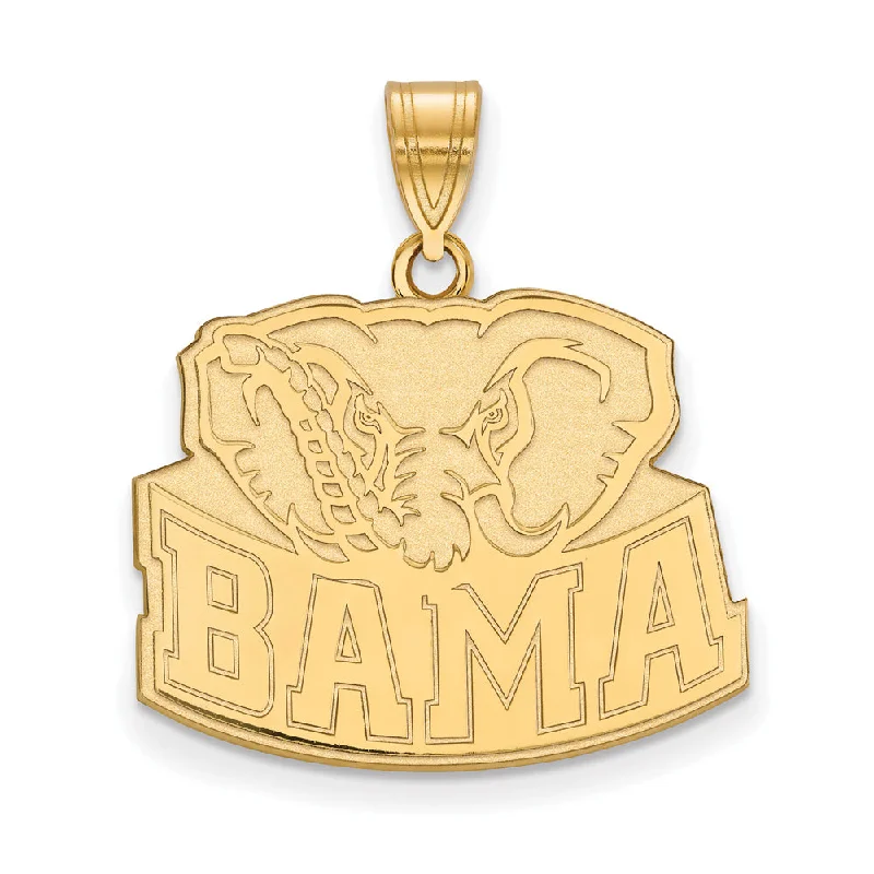 Personalized Engraved Jewelry For Meaningful Gifts 10k Yellow Gold U. of Alabama Large 'BAMA' Pendant