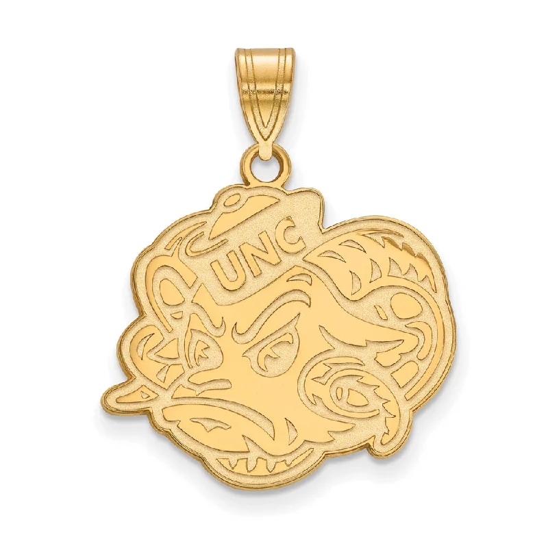 Limited Stock On Premium Jewelry At Low Prices 14k Gold Plated Silver North Carolina Large Mascot Pendant Limited Stock On Premium Jewelry At Low Prices 14k Gold Plated Silver North Carolina Large Mascot Pendant