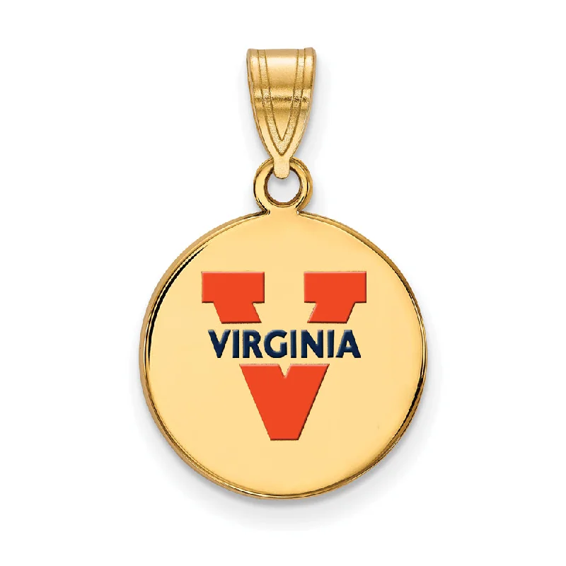 Limited-Stock Jewelry Sale – Once It's Gone, It's Gone 14k Gold Plated Silver U. of Virginia Medium 'V' Enamel Disc Pendant Limited-Stock Jewelry Sale – Once It's Gone, It's Gone 14k Gold Plated Silver U. of Virginia Medium 'V' Enamel Disc Pendant