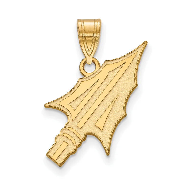 High-Quality Gemstone Jewelry For Special Occasions 14k Yellow Gold Florida State Large Arrowhead Pendant