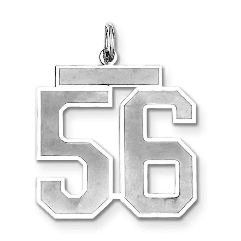 Exclusive Jewelry Bundles At Discounted Rates Sterling Silver, Jersey Collection, Large Number 56 Pendant Exclusive Jewelry Bundles At Discounted Rates Sterling Silver, Jersey Collection, Large Number 56 Pendant