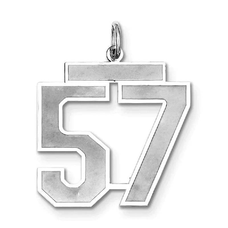 Bestselling Jewelry Now On Sale – Elevate Your Look Sterling Silver, Jersey Collection, Large Number 57 Pendant Bestselling Jewelry Now On Sale – Elevate Your Look Sterling Silver, Jersey Collection, Large Number 57 Pendant