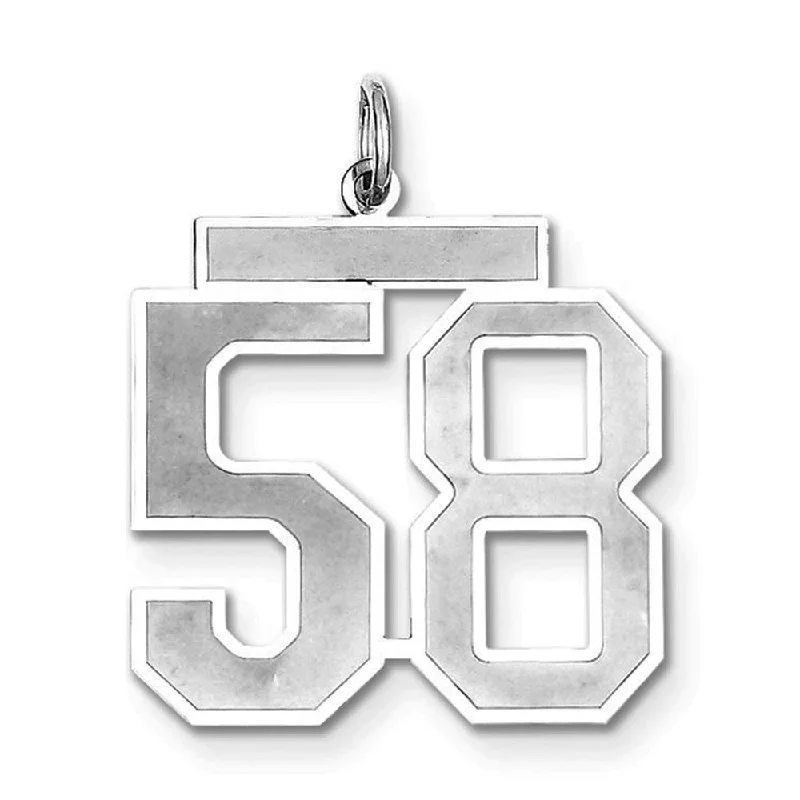 Exclusive Jewelry Sale – Sparkle For Less Sterling Silver, Jersey Collection, Large Number 58 Pendant Exclusive Jewelry Sale – Sparkle For Less Sterling Silver, Jersey Collection, Large Number 58 Pendant