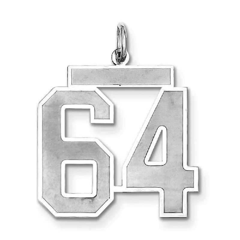 Trending Jewelry Styles Now At Limited-Time Discounts Sterling Silver, Jersey Collection, Large Number 64 Pendant Trending Jewelry Styles Now At Limited-Time Discounts Sterling Silver, Jersey Collection, Large Number 64 Pendant