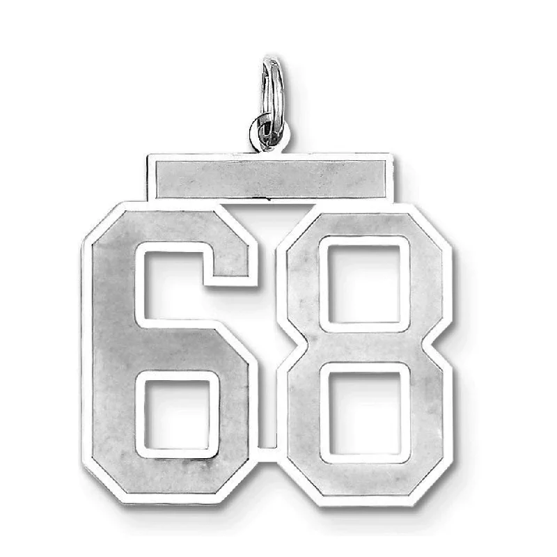 Timeless Jewelry At Special Discount Rates Sterling Silver, Jersey Collection, Large Number 68 Pendant Timeless Jewelry At Special Discount Rates Sterling Silver, Jersey Collection, Large Number 68 Pendant