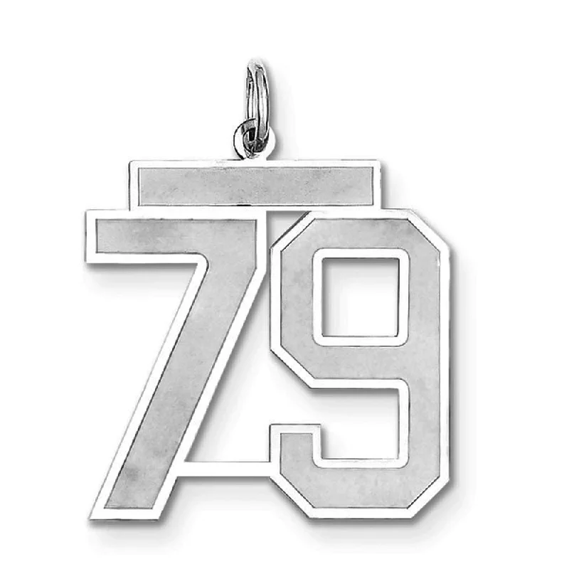 Classic And Modern Jewelry Styles On Sale Sterling Silver, Jersey Collection, Large Number 79 Pendant Classic And Modern Jewelry Styles On Sale Sterling Silver, Jersey Collection, Large Number 79 Pendant