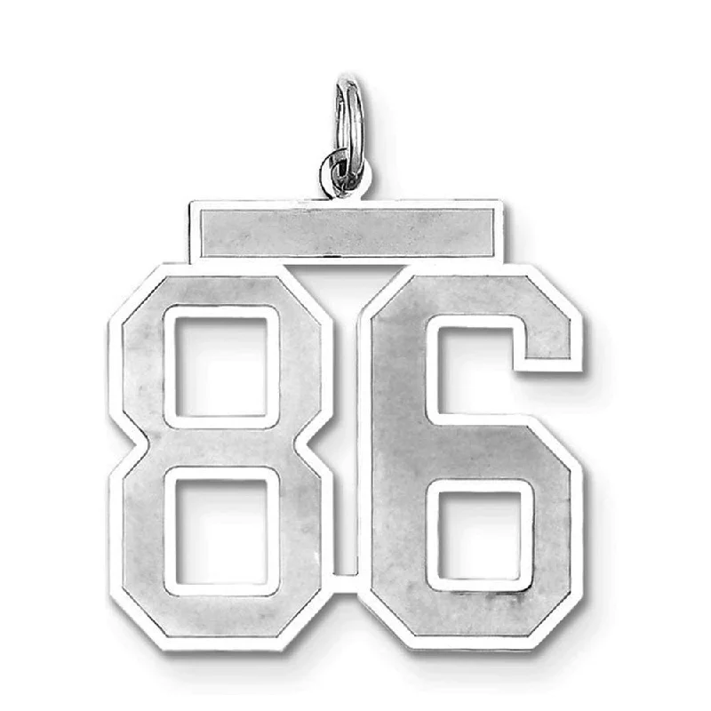 Dainty And Elegant Jewelry Now At Reduced Prices Sterling Silver, Jersey Collection, Large Number 86 Pendant