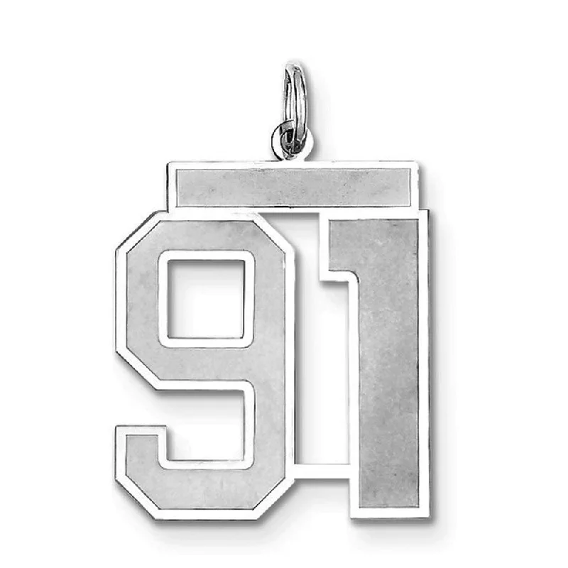Jewelry Clearance Event – Stock Up Before It's Over Sterling Silver, Jersey Collection, Large Number 91 Pendant Jewelry Clearance Event – Stock Up Before It's Over Sterling Silver, Jersey Collection, Large Number 91 Pendant