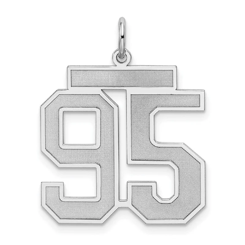Eco-Friendly Sustainable Jewelry For Conscious Buyers Sterling Silver, Jersey Collection, Large Number 95 Pendant Eco-Friendly Sustainable Jewelry For Conscious Buyers Sterling Silver, Jersey Collection, Large Number 95 Pendant