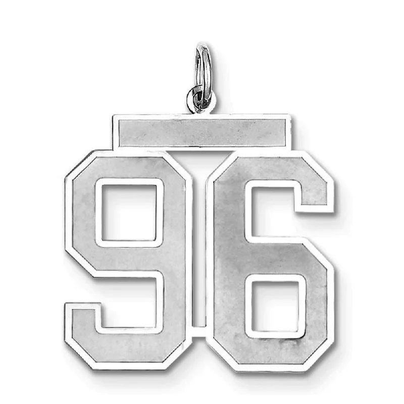 Elegant Rose Gold Jewelry For A Stylish Touch Sterling Silver, Jersey Collection, Large Number 96 Pendant Elegant Rose Gold Jewelry For A Stylish Touch Sterling Silver, Jersey Collection, Large Number 96 Pendant