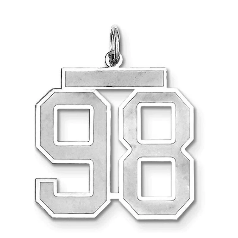Clearance Sale On High-End Jewelry Collections Sterling Silver, Jersey Collection, Large Number 98 Pendant Clearance Sale On High-End Jewelry Collections Sterling Silver, Jersey Collection, Large Number 98 Pendant