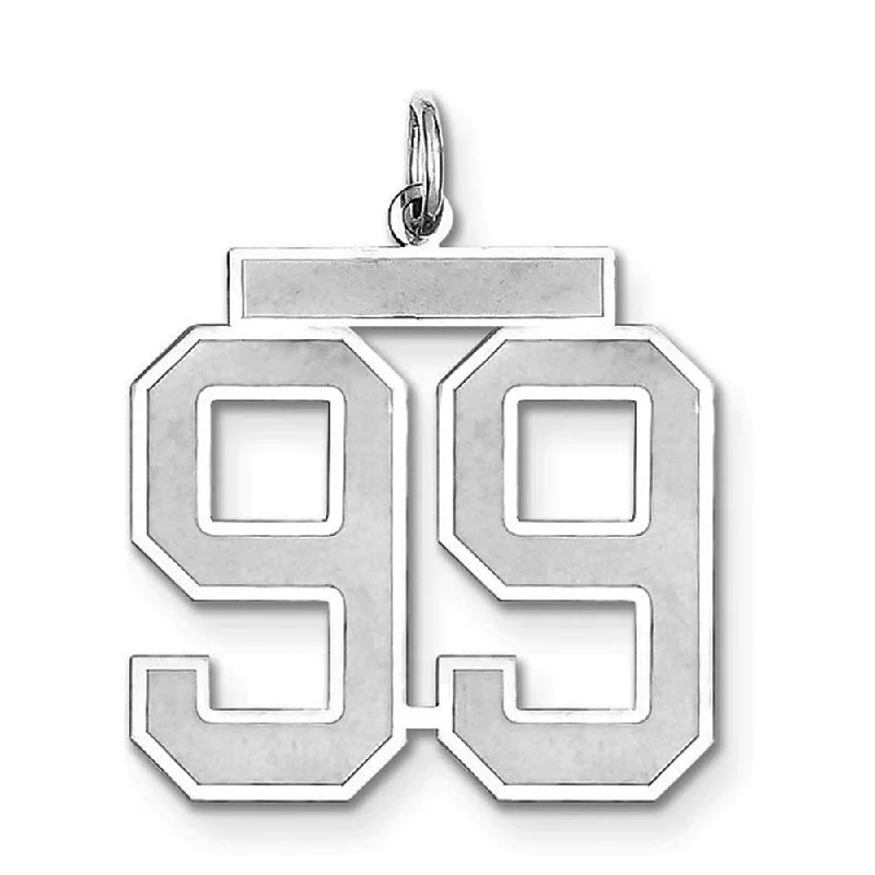 Buy More, Save More On Stunning Jewelry Pieces Sterling Silver, Jersey Collection, Large Number 99 Pendant Buy More, Save More On Stunning Jewelry Pieces Sterling Silver, Jersey Collection, Large Number 99 Pendant